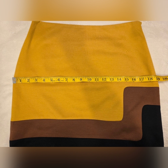 LOFT Yellow and Brown Pencil Skirt - Picture 7 of 13